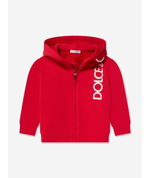 Dolce & Gabbana Baby Logo Zip Up Hoodie in Red ouvre sa boutique