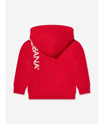 Dolce & Gabbana Baby Logo Zip Up Hoodie in Red ouvre sa boutique