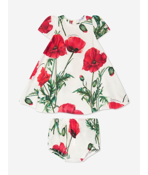 Dolce & Gabbana Baby Girls Poppy Print Dress in White vous aussi creer 