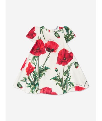 Dolce & Gabbana Baby Girls Poppy Print Dress in White vous aussi creer 