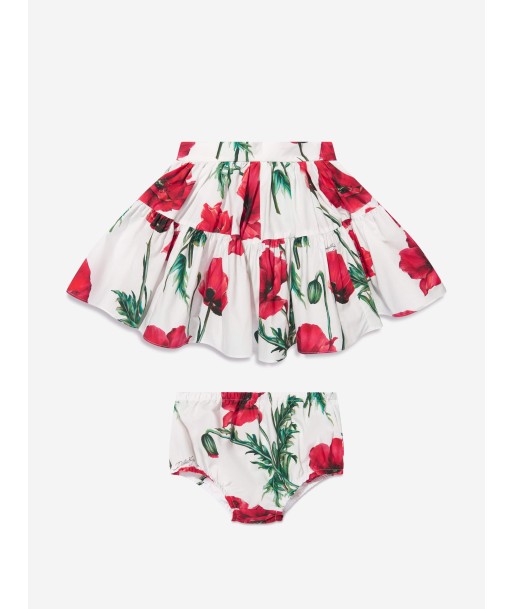 Dolce & Gabbana Baby Girls Poppy Skirt With Knickers in White de pas cher