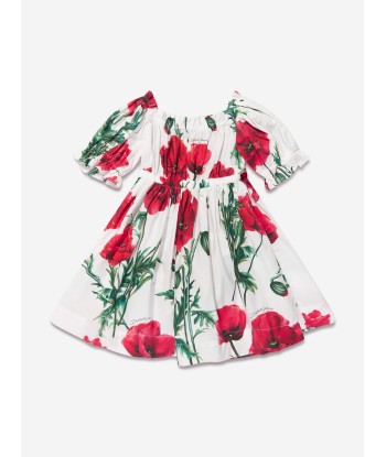 Dolce & Gabbana Baby Girls Poppy Print Dress in White online