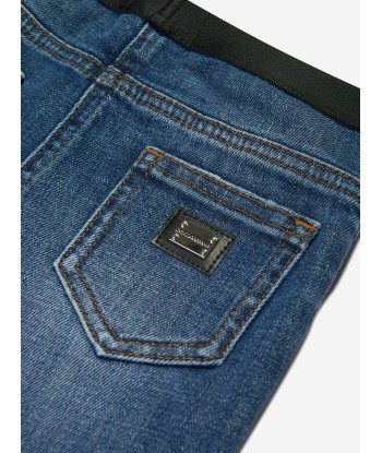 Dolce & Gabbana Baby Girls Cuffed Jeans in Blue de pas cher