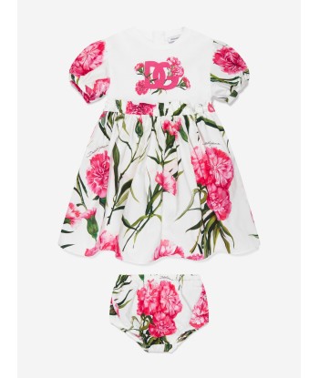 Dolce & Gabbana Baby Girls Carnation Dress With Knickers in White la chaussure