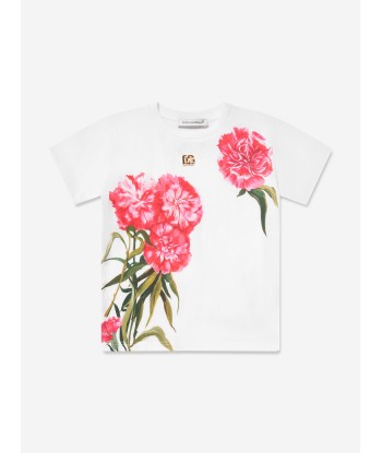 Dolce & Gabbana Baby Girls Carnation T-Shirt in White Pour