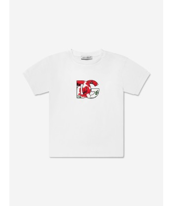 Dolce & Gabbana Baby Girls Poppy Logo T-Shirt in White vous aussi creer 