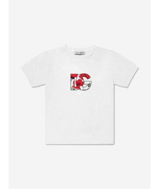 Dolce & Gabbana Baby Girls Poppy Logo T-Shirt in White vous aussi creer 