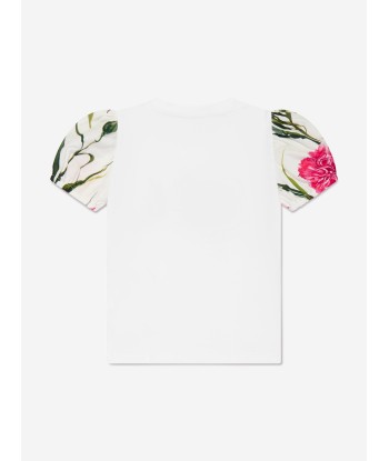 Dolce & Gabbana Baby Girls Carnation T-Shirt in White outlet