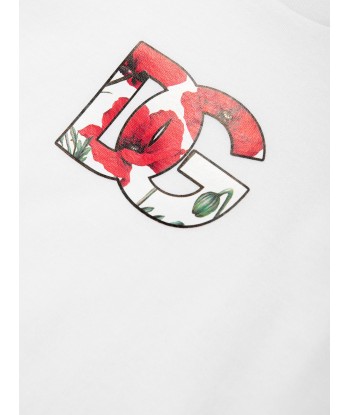 Dolce & Gabbana Baby Girls Poppy Logo T-Shirt in White vous aussi creer 