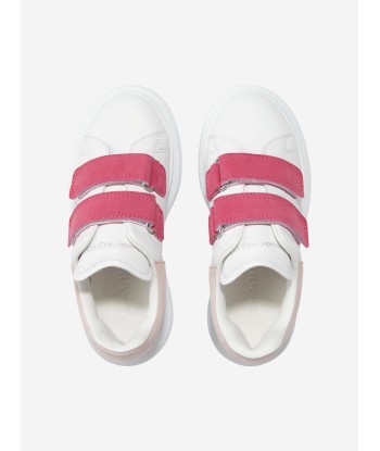 Alexander McQueen Girls Leather Velcro Strap Chunky Trainers À commander