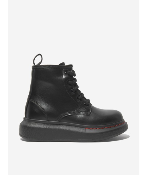 Alexander McQueen Kids Leather Lace Up Chunky Boots s'inspire de l'anatomie humaine