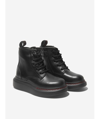 Alexander McQueen Kids Leather Lace Up Chunky Boots s'inspire de l'anatomie humaine