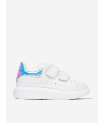 Alexander McQueen Kids Leather Iridescent Velcro Trainers la colonne vertébrale